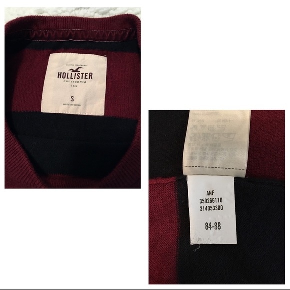 “HOLLISTER” Maroon Striped Crew Neck Sweater - Picture 2 of 4